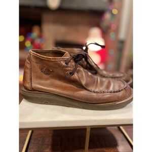 Dr Martens Brown Leather Moc Toe Chukka Boots Men's AirWair Ankle Lace Up 11.5